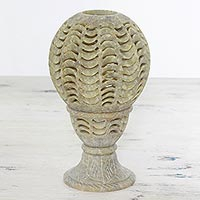 Featured review for Soapstone tealight candle holder, Magical Globe