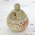 Soapstone decorative jar, 'Floral Cream' - Hand Crafted Indian Soapstone Jar and Lid with Floral Motifs (image 2b) thumbail
