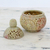 Soapstone decorative jar, 'Floral Cream' - Hand Crafted Indian Soapstone Jar and Lid with Floral Motifs (image 2c) thumbail