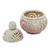 Soapstone decorative jar, 'Floral Cream' - Hand Crafted Indian Soapstone Jar and Lid with Floral Motifs (image 2e) thumbail