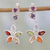 Multi-gemstone dangle earrings, 'Floral Hearts' - Multi Gemstone and Sterling Silver Floral Heart Earrings (image 2) thumbail