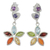 Multi-gemstone dangle earrings, 'Floral Hearts' - Multi Gemstone and Sterling Silver Floral Heart Earrings thumbail