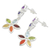 Multi-gemstone dangle earrings, 'Floral Hearts' - Multi Gemstone and Sterling Silver Floral Heart Earrings (image 2d) thumbail