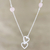 Collar de estación de ónix rosa - Collar de estación de plata esterlina y ónix rosa con corazones