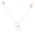 Rosen-Onyx-Station-Halskette - Halskette aus Rosen-Onyx und Sterlingsilber mit Herzen