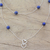 Lapislazuli-Station-Halskette - Lange Halskette aus Lapislazuli und Sterlingsilber mit Herzen