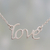 Sterling silver pendant necklace, 'Love Note' - Handcrafted Sterling Silver Love Theme Pendant Necklace