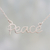 Sterling silver pendant necklace, 'Peace Mantra' - Peace Theme Sterling Silver Pendant Necklace from India