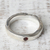 Garnet band ring, 'Curvy Sophistication in Red' - Sterling Silver and Garnet Band Ring from India thumbail