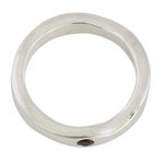 Garnet band ring, 'Curvy Sophistication in Red' - Sterling Silver and Garnet Band Ring from India