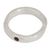 Garnet band ring, 'Curvy Sophistication in Red' - Sterling Silver and Garnet Band Ring from India (image 2e) thumbail