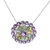 Multi-gemstone pendant necklace, 'Glamour Burst' - Sterling Silver Gemstone Pendant Necklace from India (image 2c) thumbail