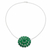 Halskette mit Onyx-Anhänger - Anhänger aus grünem Onyx an einer Halskette aus Sterlingsilber aus Indien