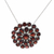 Garnet pendant necklace, 'Crimson Burst' - Garnet and Sterling Silver Pendant Necklace from India