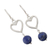 Lapis lazuli dangle earrings, 'Majestic Globes' - Handcrafted Lapis Lazuli and Sterling Silver Dangle Earrings