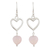 Ohrhänger aus Onyx - Herz-Ohrhänger aus Sterlingsilber mit rosa Onyx aus Indien
