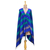 Silk shawl, 'Striped Shimmer in Lapis' - Striped Silk Shawl in Lapis and Caribbean Blue from India (image 2d) thumbail