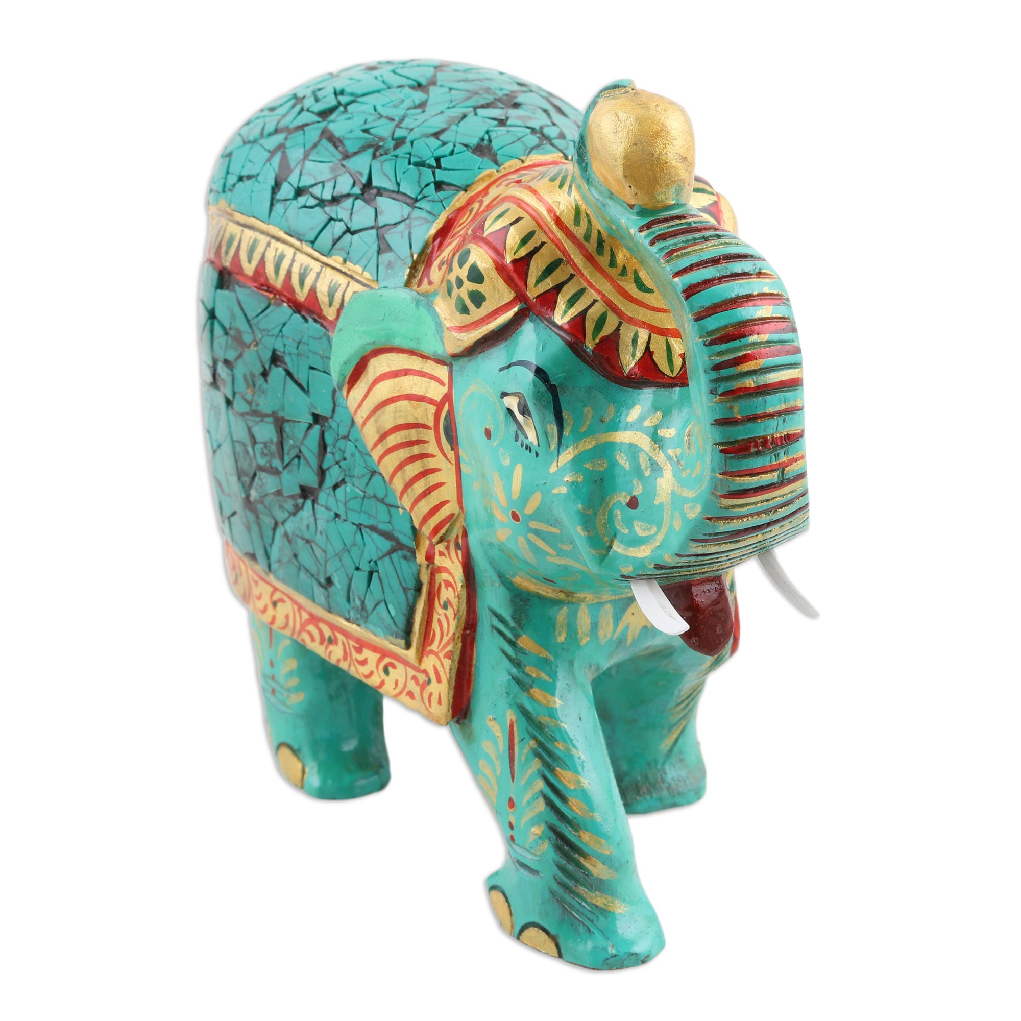 UNICEF Market | Green Lucky Elephant Figurine Artisan Crafted Sculpture ...