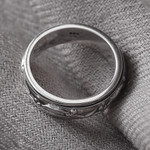 Sterling silver meditation spinner ring, 'Spinning Vines' - Artisan Crafted Sterling Silver Spinner Ring from India