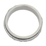 Sterling silver meditation spinner ring, 'Spinning Vines' - Artisan Crafted Sterling Silver Spinner Ring from India