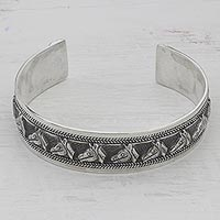 Featured review for Sterling silver cuff bracelet, Procession of Horses
