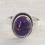 Sterling silver cocktail ring, 'Delightful Purple' - Purple Composite Turquoise and Sterling Silver Cocktail Ring