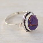 Sterling silver cocktail ring, 'Delightful Purple' - Purple Composite Turquoise and Sterling Silver Cocktail Ring