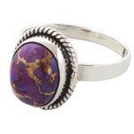 Sterling silver cocktail ring, 'Delightful Purple' - Purple Composite Turquoise and Sterling Silver Cocktail Ring