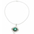 Halskette mit Onyx-Anhänger - Moderne indische Halskette aus Sterlingsilber und grünem Onyx