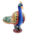Wood figurine, 'Posturing Peacock' - Hand Carved Multicolored Peacock Figurine from India thumbail