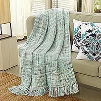 green throws and cushions