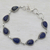 Lapis lazuli link bracelet, 'Caressing Rain in Blue' - Lapis Lazuli and Sterling Silver Link Bracelet from India