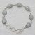 Rainbow moonstone link bracelet, 'Caressing Rain' - Indian Rainbow Moonstone and Sterling Silver Link Bracelet