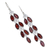 Garnet dangle earrings, 'Sparkling Red Leaves' - Garnet and Sterling Silver Dangle Earrings from India