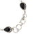 Onyx link bracelet, 'Caressing Rain in Black' - Black Onyx and Sterling Silver Link Bracelet from India