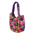 Embroidered tote handbag, 'Rosy Garden' - Tote Handbag with Rose Motifs from India (image 2b) thumbail