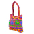 Embroidered tote handbag, 'Elephant Fantasies in Magenta' - Tote Handbag with Floral and Elephant Motifs from India