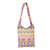 Embroidered sling, 'Beige Floral Fantasy' - Multi-Colored Geometric Embroidered Striped Sling Handbag (image 2a) thumbail