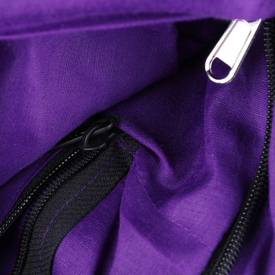 Embroidered sling, 'Beige Floral Fantasy' - Multi-Colored Geometric Embroidered Striped Sling Handbag