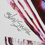 'Union III' - Original Red and Blue Expressionist Painting from India