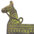 Perchero de latón - Perchero con 3 ganchos y tema de caballo de latón envejecido de la India