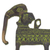 Garderobenständer aus Messing - Garderobe mit 3 Haken aus antikem Messing mit indischem Elefantenmotiv