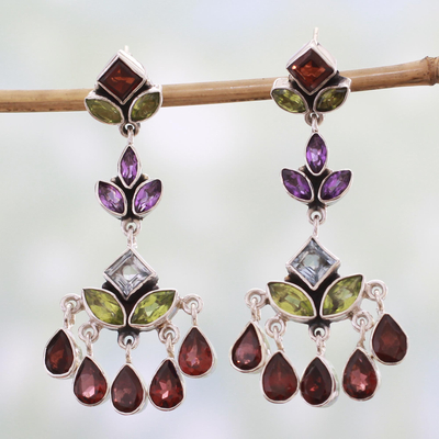Multi-gem chandelier earrings, Classic Radiance