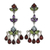 Multi-gem chandelier earrings, 'Classic Radiance' - Indian Multi Gemstone Silver Chandelier Earrings (image 2a) thumbail