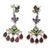 Multi-gem chandelier earrings, 'Classic Radiance' - Indian Multi Gemstone Silver Chandelier Earrings (image 2d) thumbail