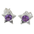Amethyst stud earrings, 'Bright Star' - Star Shaped Amethyst and Sterling Silver Stud Earrings (image 2a) thumbail