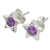 Amethyst stud earrings, 'Bright Star' - Star Shaped Amethyst and Sterling Silver Stud Earrings (image 2e) thumbail