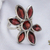 Garnet cocktail ring, 'Flowering Radiance' - Handcrafted Garnet and Sterling Silver Floral Cocktail Ring (image 2c) thumbail