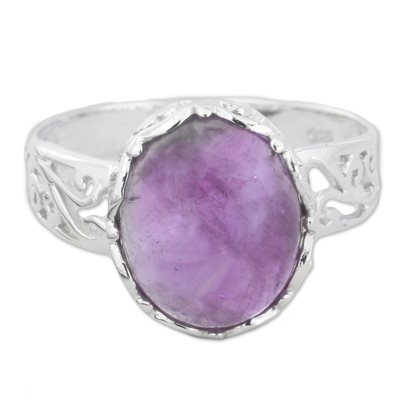 Amethyst and Sterling Silver Cocktail Ring from India