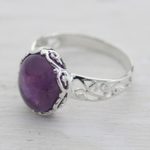 Amethyst cocktail ring, 'Lilac Ecstasy' - Amethyst and Sterling Silver Cocktail Ring from India
